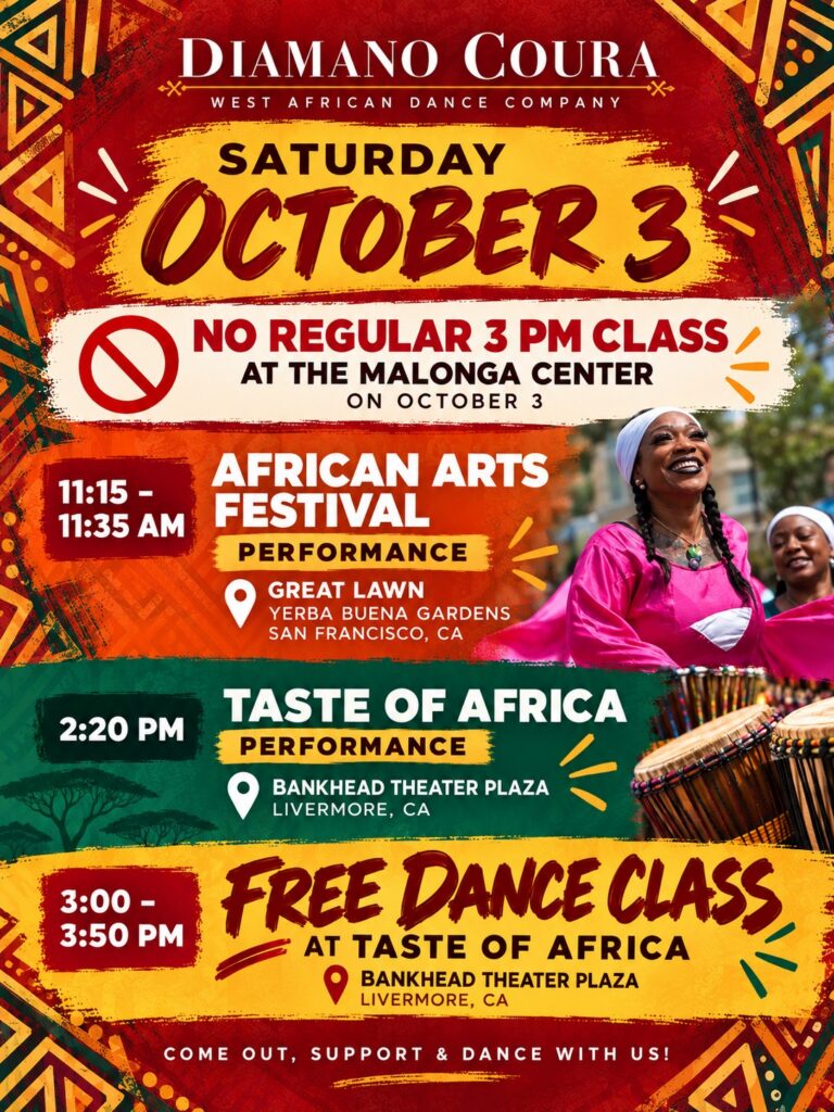 Diamano Coura West African Dance Company October 2026 Events and Performances